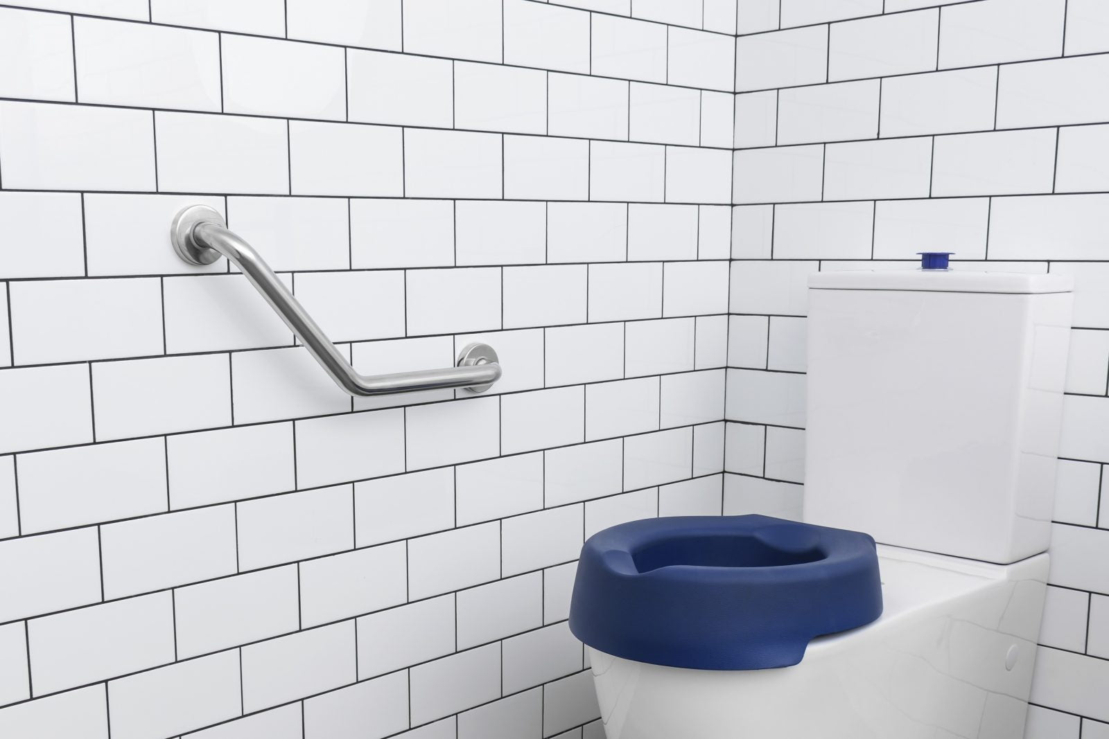 45 Degree Angled Stainless Steel Grab Rail, 300x300mm, Ideal for Assisted Living