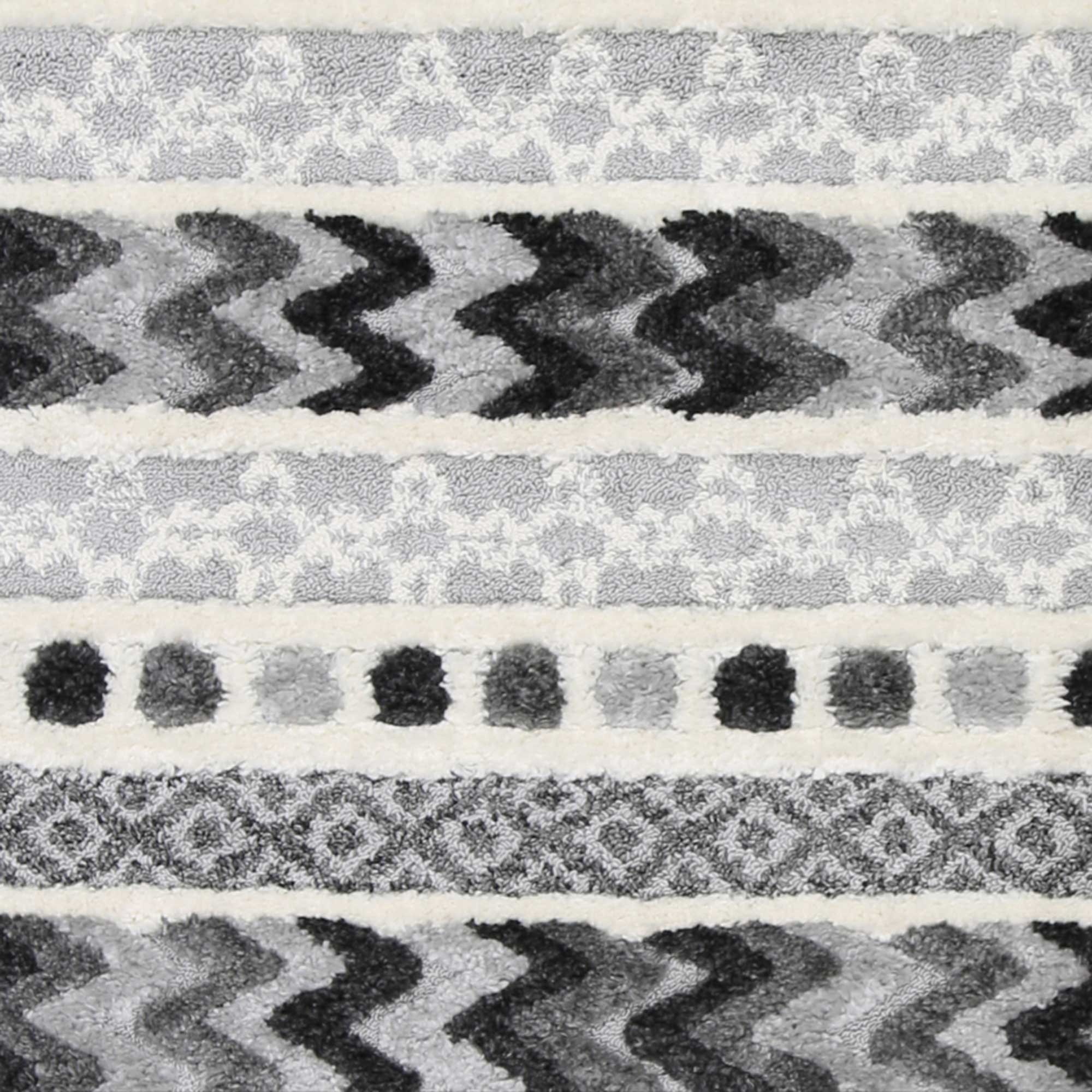 Hot! Mono Tribal Carved Cream Anthracite Rug