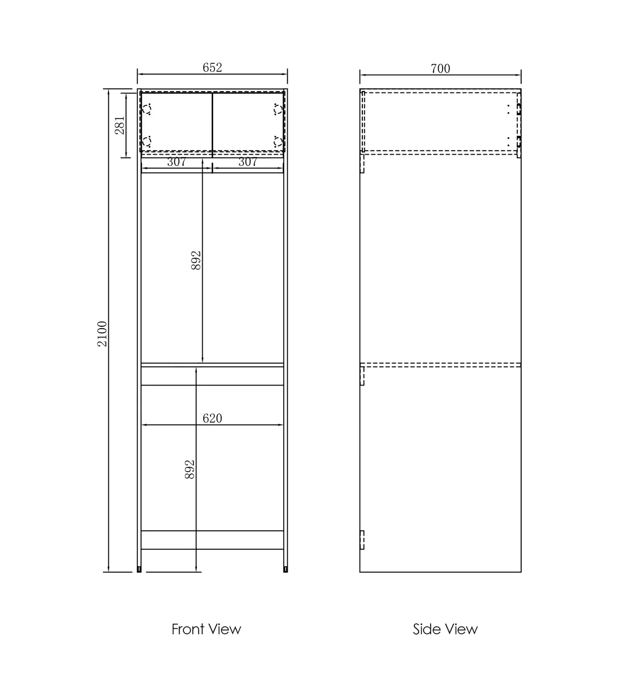 Hot Deal! Hampshire Shaker Style Matte Black Tall Washing Machine Cabinet (2100mm)