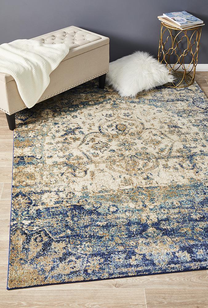 Anastasia Transitional 252 Blue Rug with Soft Abrash Effect
