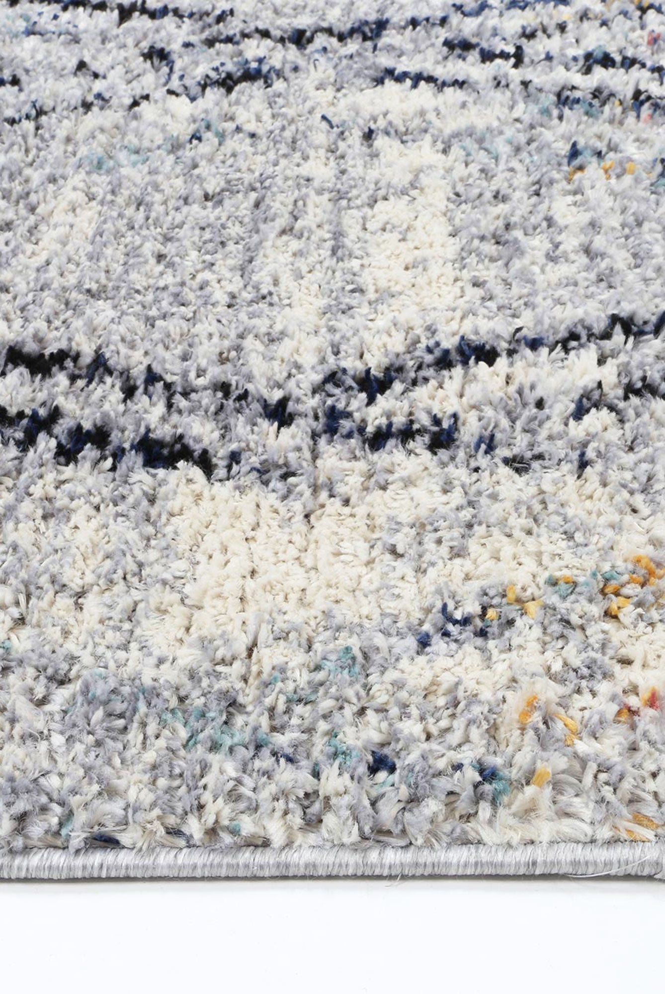 Stylish Grey Multi - Line Rug from Myk Collection