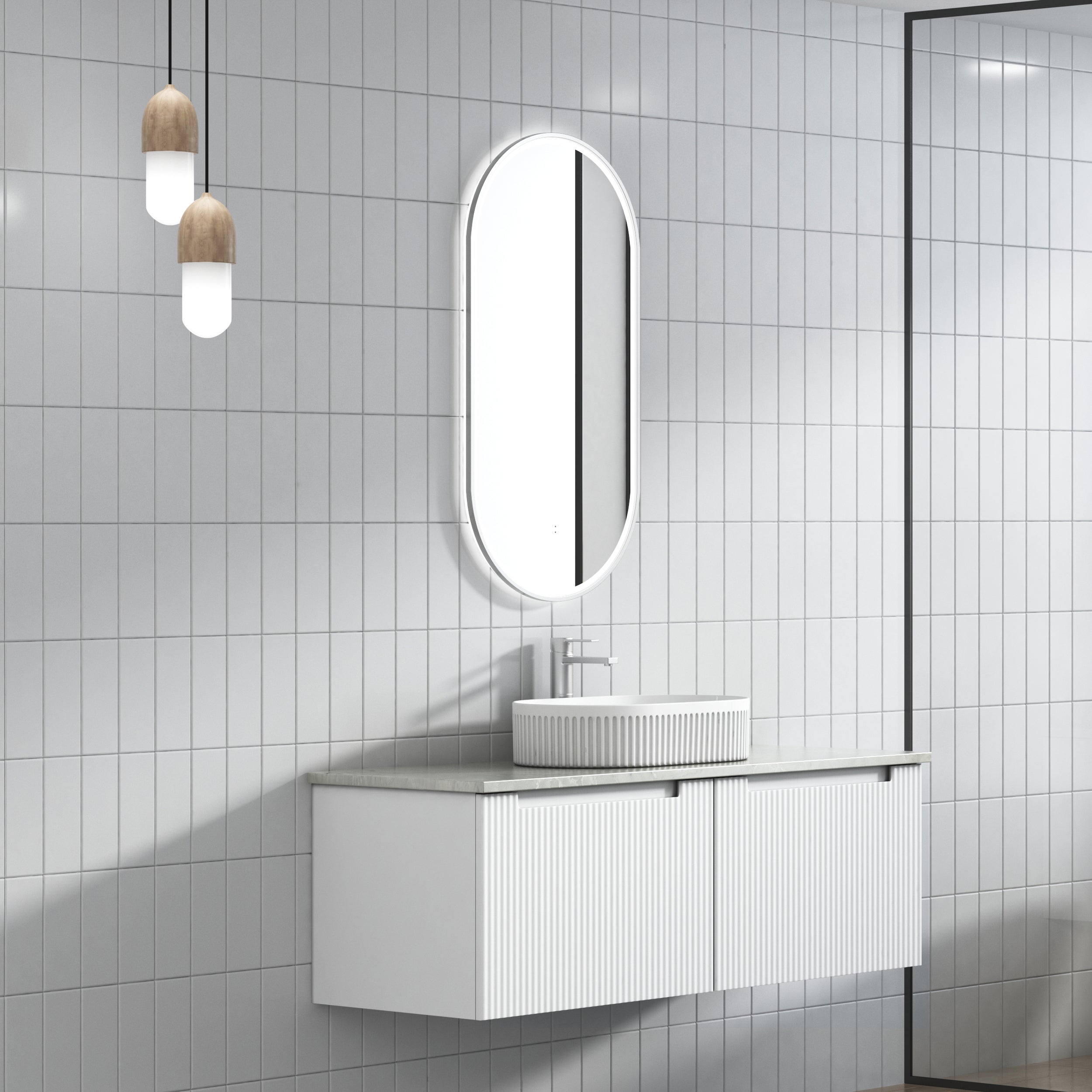 PERLA Mark II Matte White Wall - Hung Vanity in All Available Sizes