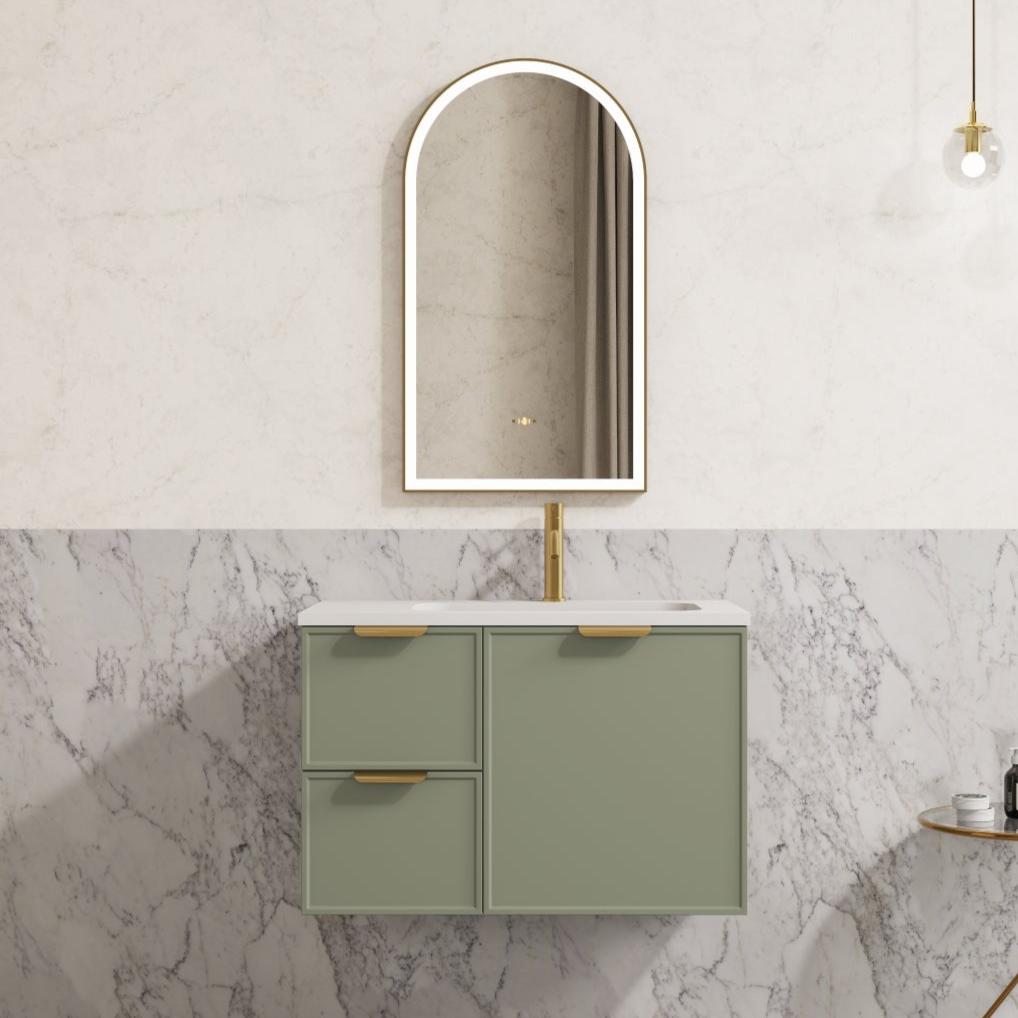 750mm Olive Green Miami Wall - Hung PVC Bathroom Cabinet
