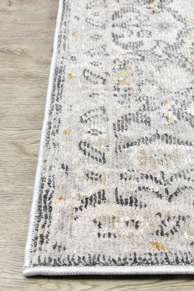 Trendy Medina Light Grey Rug 0318A with Classic Floral Design