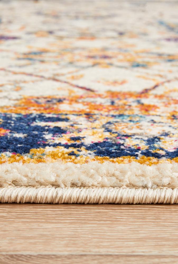 Hot Sale! Turkish-Made Evoke Peacock Ivory Transitional Polypropylene Rug