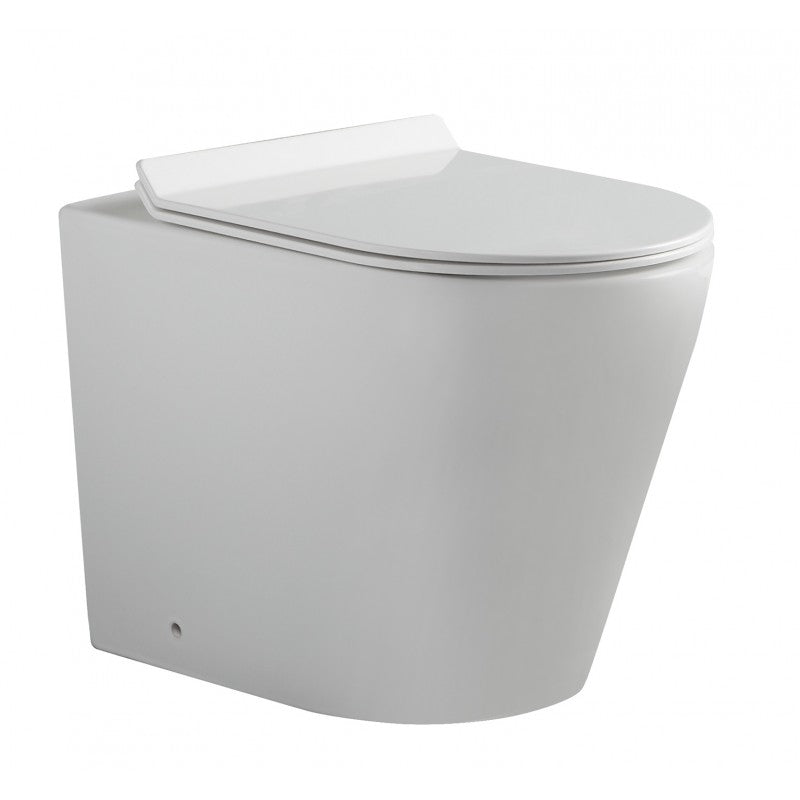 Hot Sale! European Design Rimless Nano Glaze Wall-Faced Toilet in Gloss White