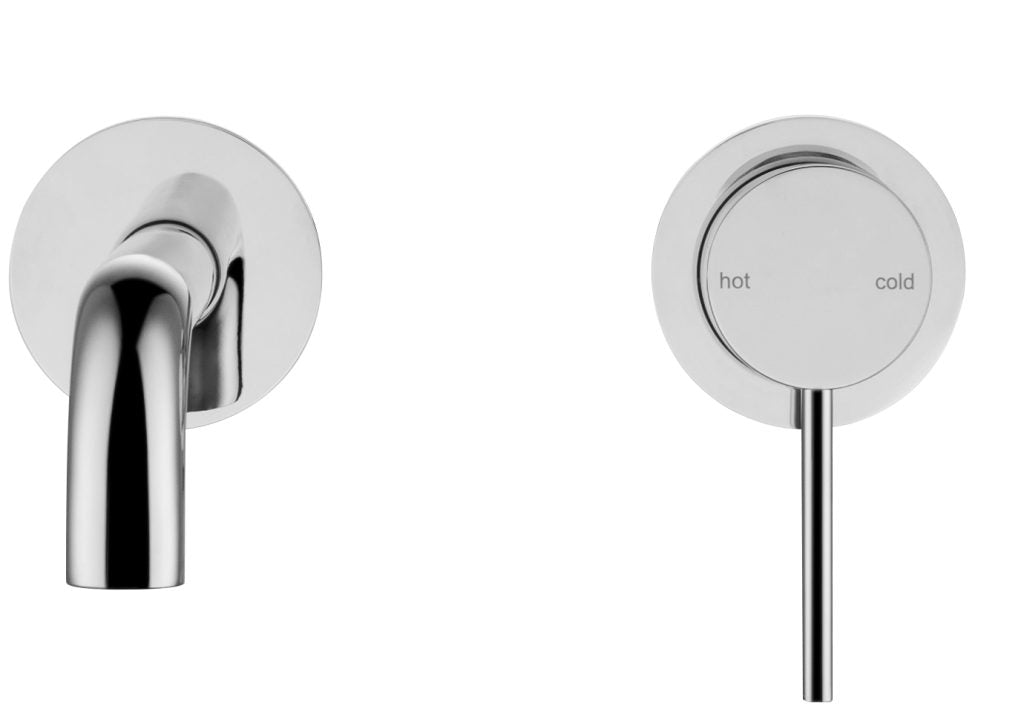 Hot Sale! 2P Chrome Curved Spout Mica Wall - Spout Combo for Modern Bathrooms