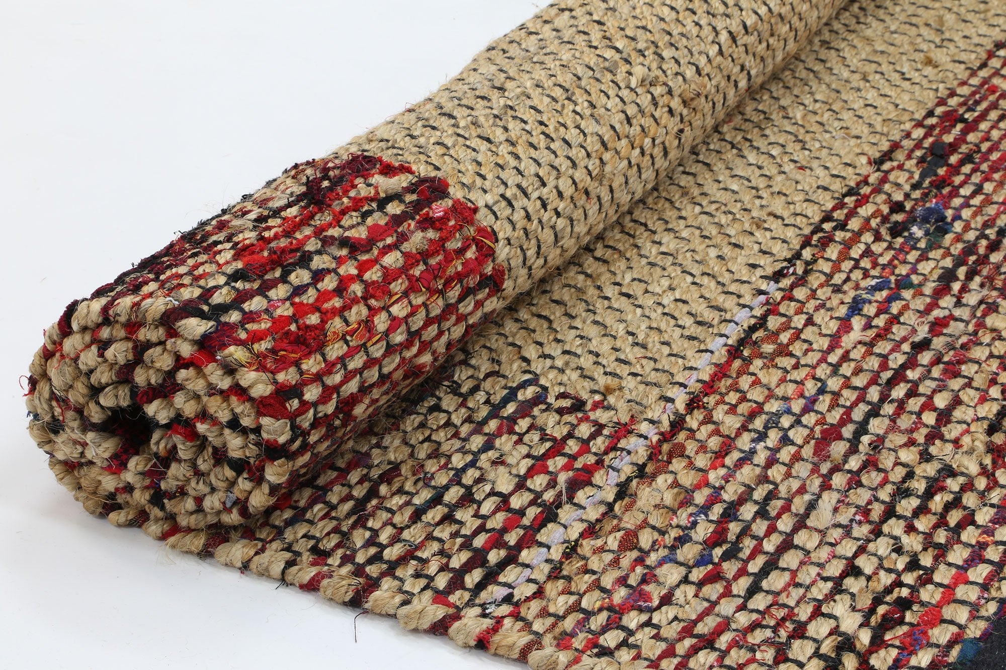 Exclusive Mahal Multi - Colour Border Jute Rug on Sale