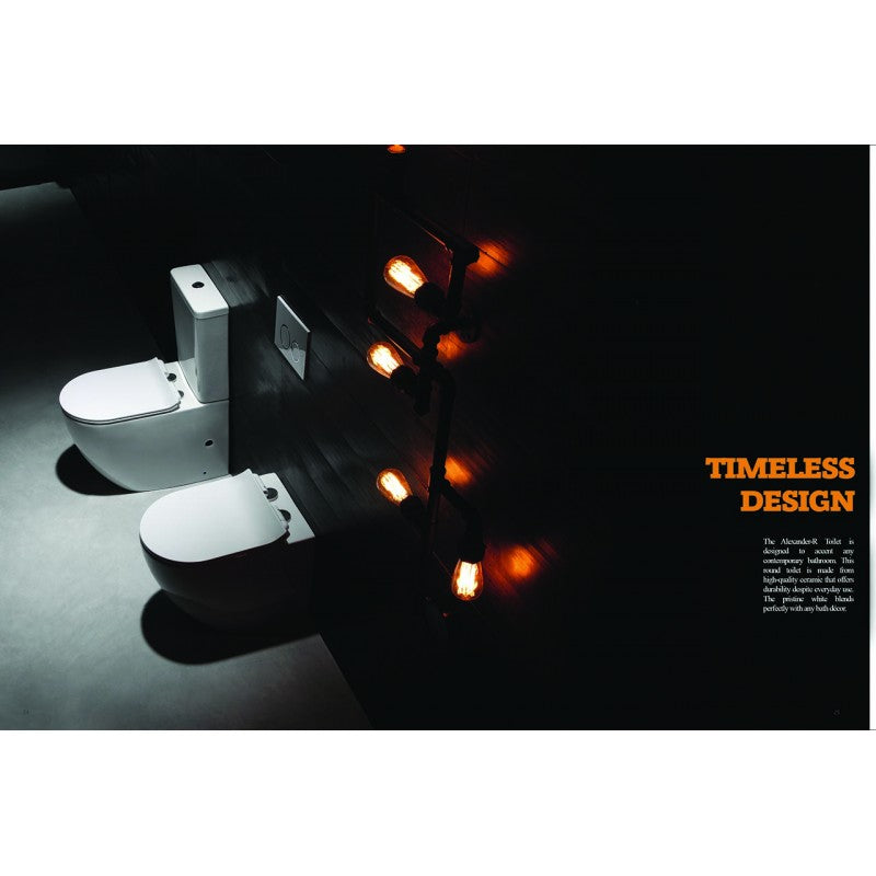 Hot Sale! Alexander-R Rimless Toilet with Nano Glaze Coating in Gloss White