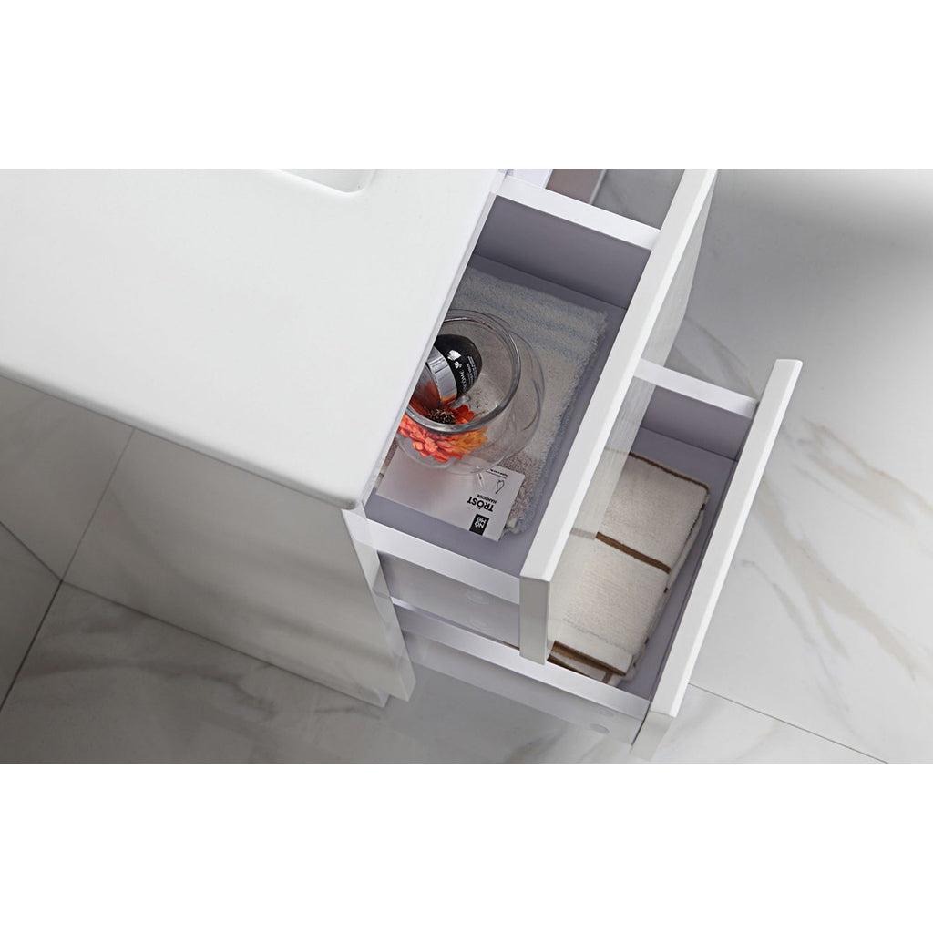 MAYA 600mm Slim Gloss White Free-Standing Bathroom Vanity