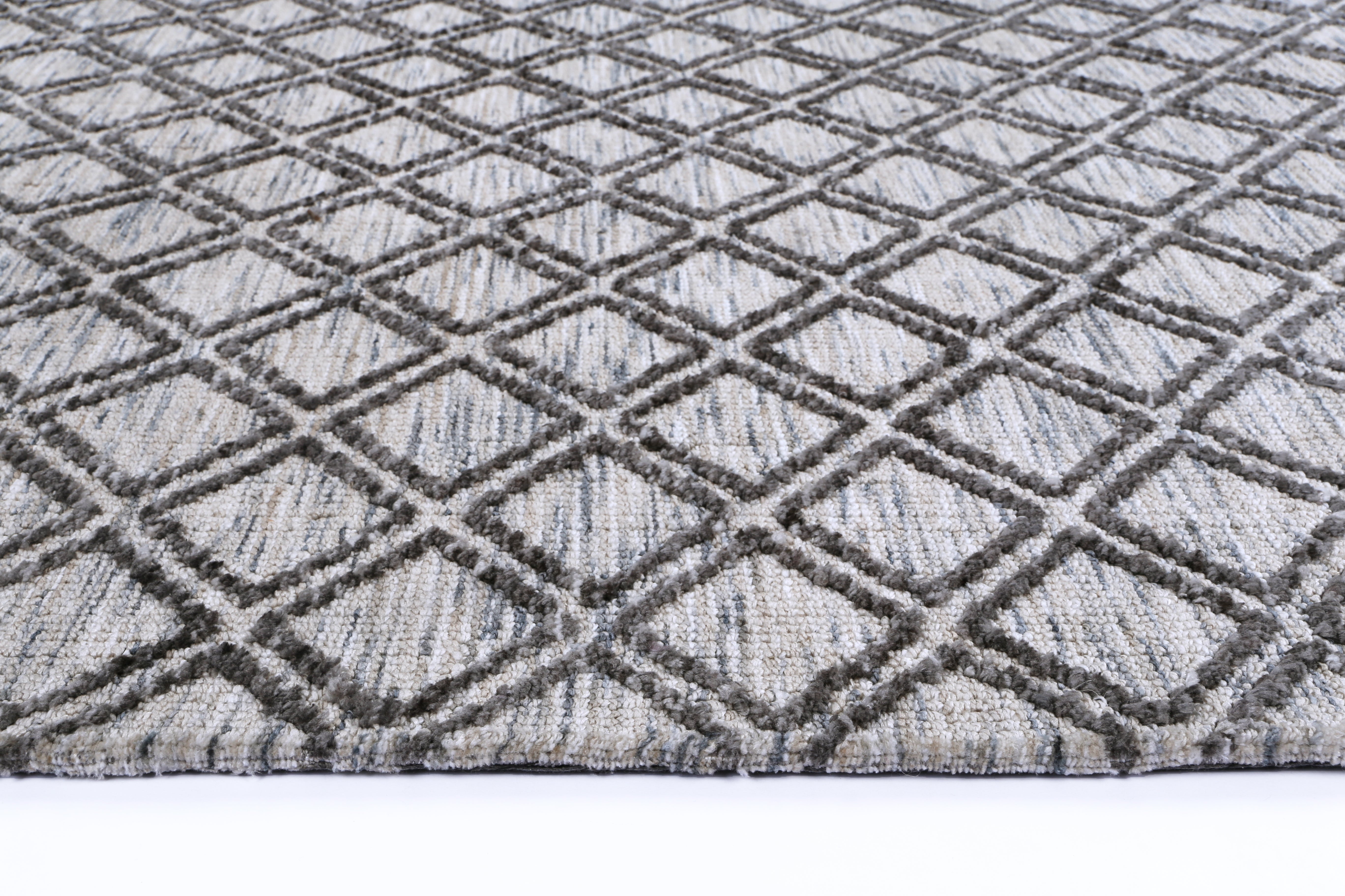 Hot Deal! Ambarsar Ajnala Cotton - Polyester Blend Rug in Charcoal & Beige