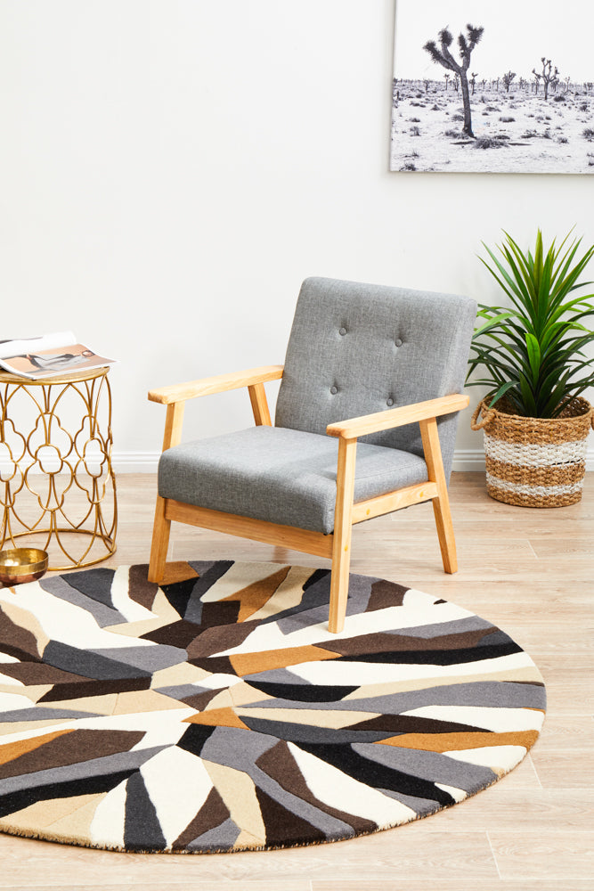 Exquisite Matrix 903 Pure Wool Fossil Round Hand - Tufted Rug