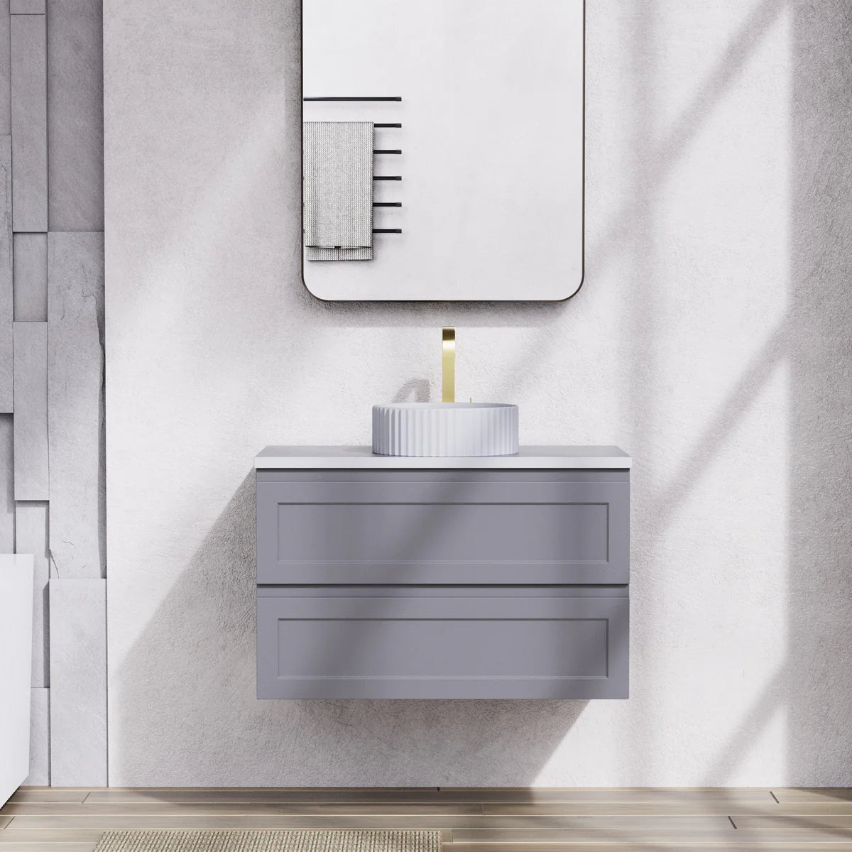 900mm Matte Grey Fremantle Wall - Hung PVC Vanity Cabinet