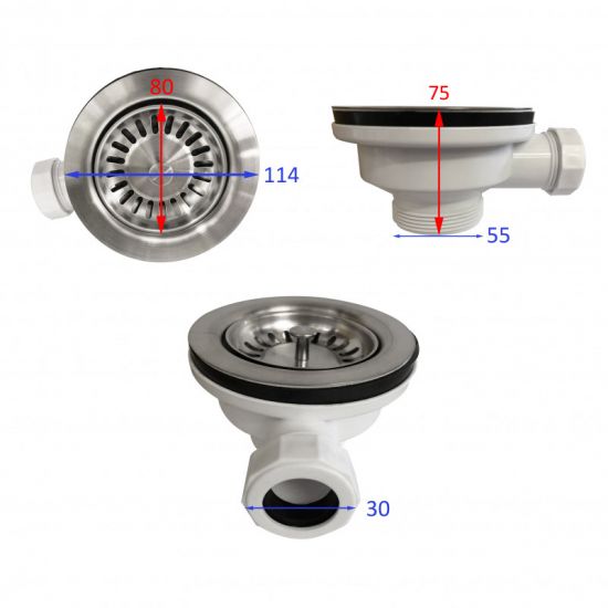 Laveo Grey Granite Double - Bowl Sink, Ideal for Kitchens