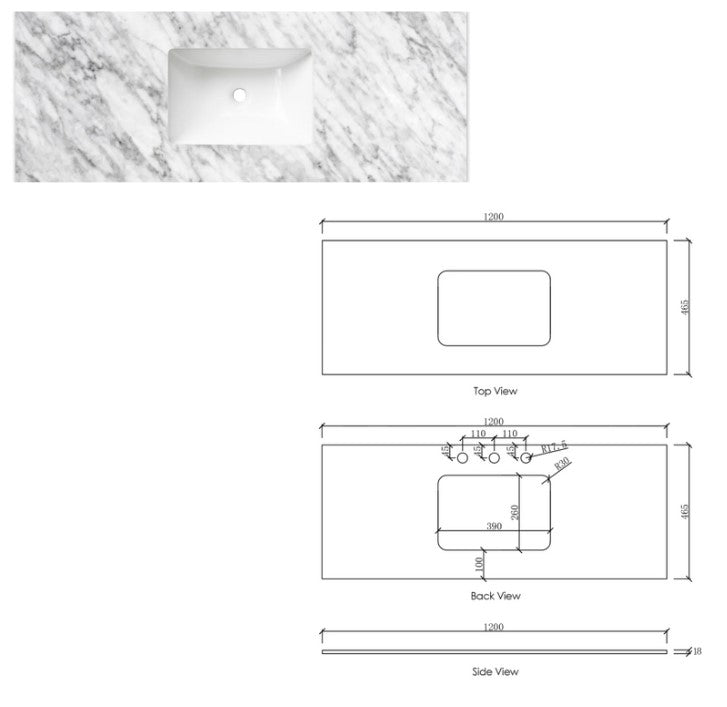 Get the Stylish Hampton Mark II 1200mm Wall - Hung Vanity in Matte White for Your Bathroom