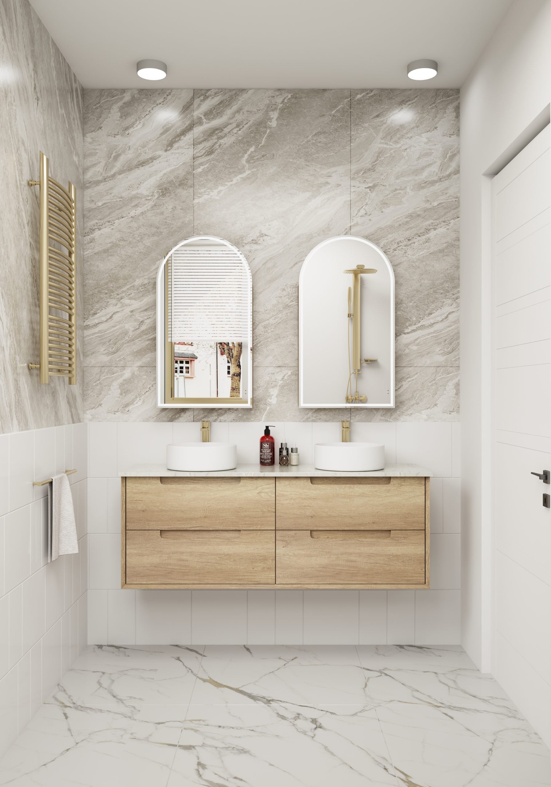Hot Sale! Moreno Wall - Hung Bathroom Vanity in Natural Oak, Available in All Sizes