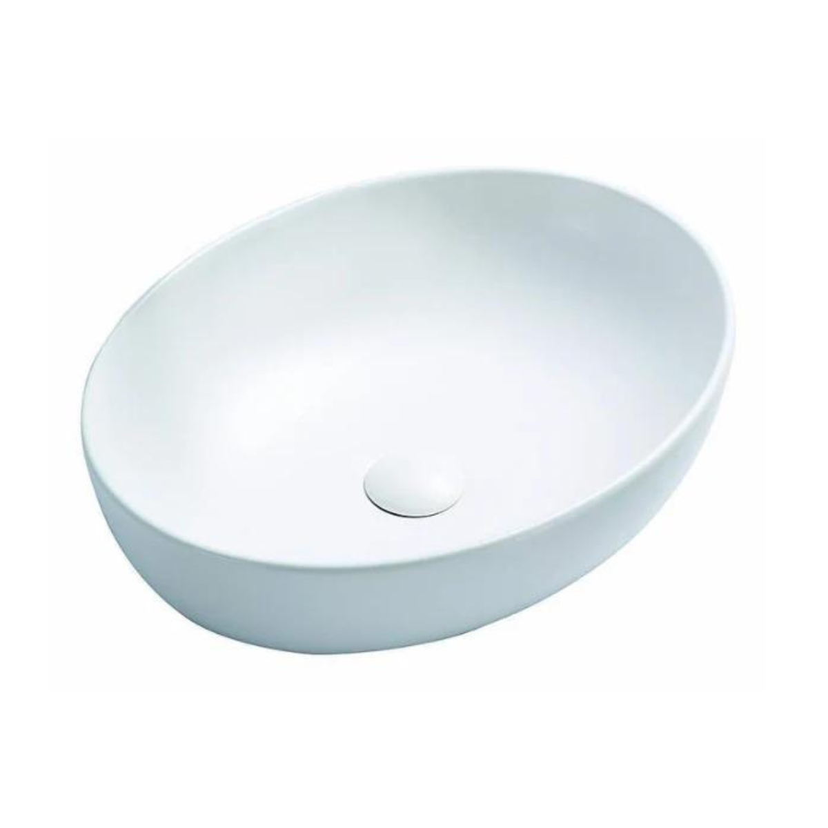 Oval Matte White High - grade Ceramic Bathroom Basin (520x395x130mm)