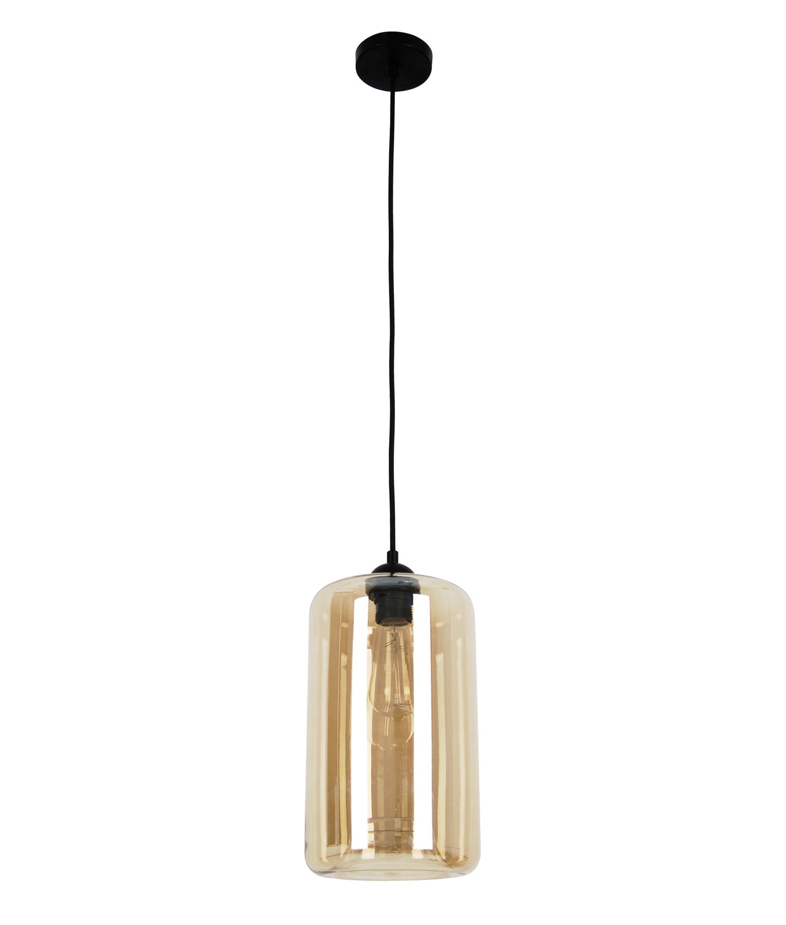 Modern Retro Oblong Iron and Glass Interior Single Pendant Light - MASON