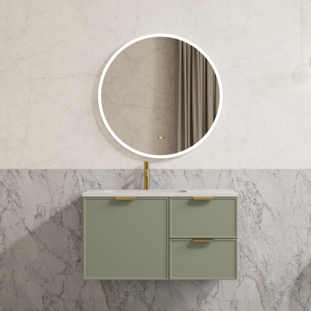 Hot Sale! 900mm Miami Wall Hung PVC Cabinet in Olive Green
