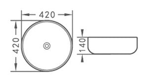 POSEIDON Ultra Slim Round Basin - 420x420x140, Ideal for Above - Counter Installation