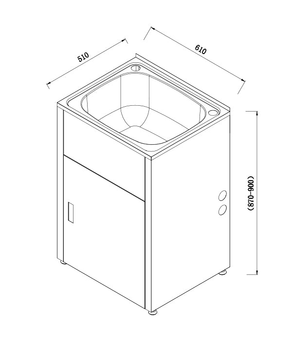 45L Stainless Laundry Tub & Cabinet - Great Deal! (600x500x925)