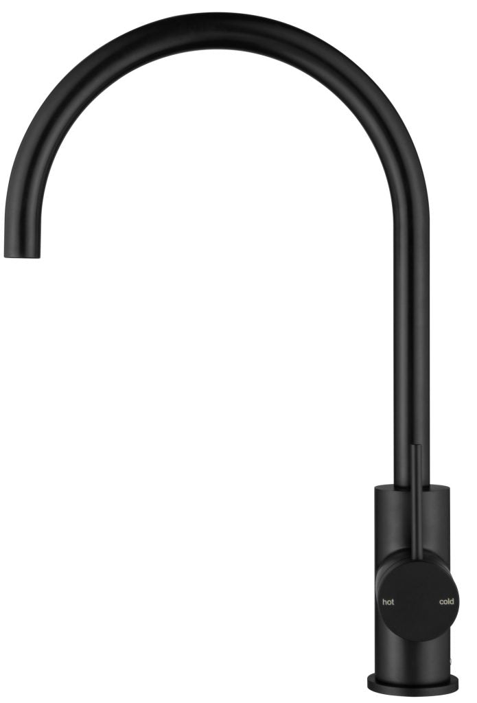 Black Mica Gooseneck Kitchen Sink Mixer with Modern Design