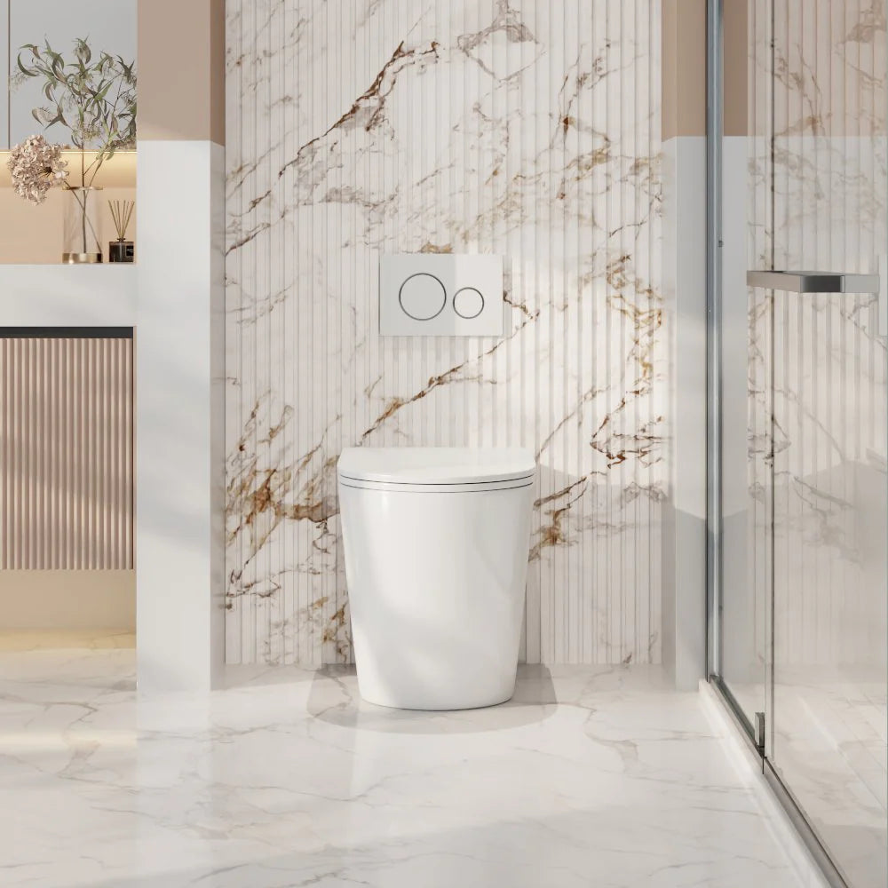Norton99 Gloss White Wall - Faced Floor Toilet Pan for a Serene Bathroom