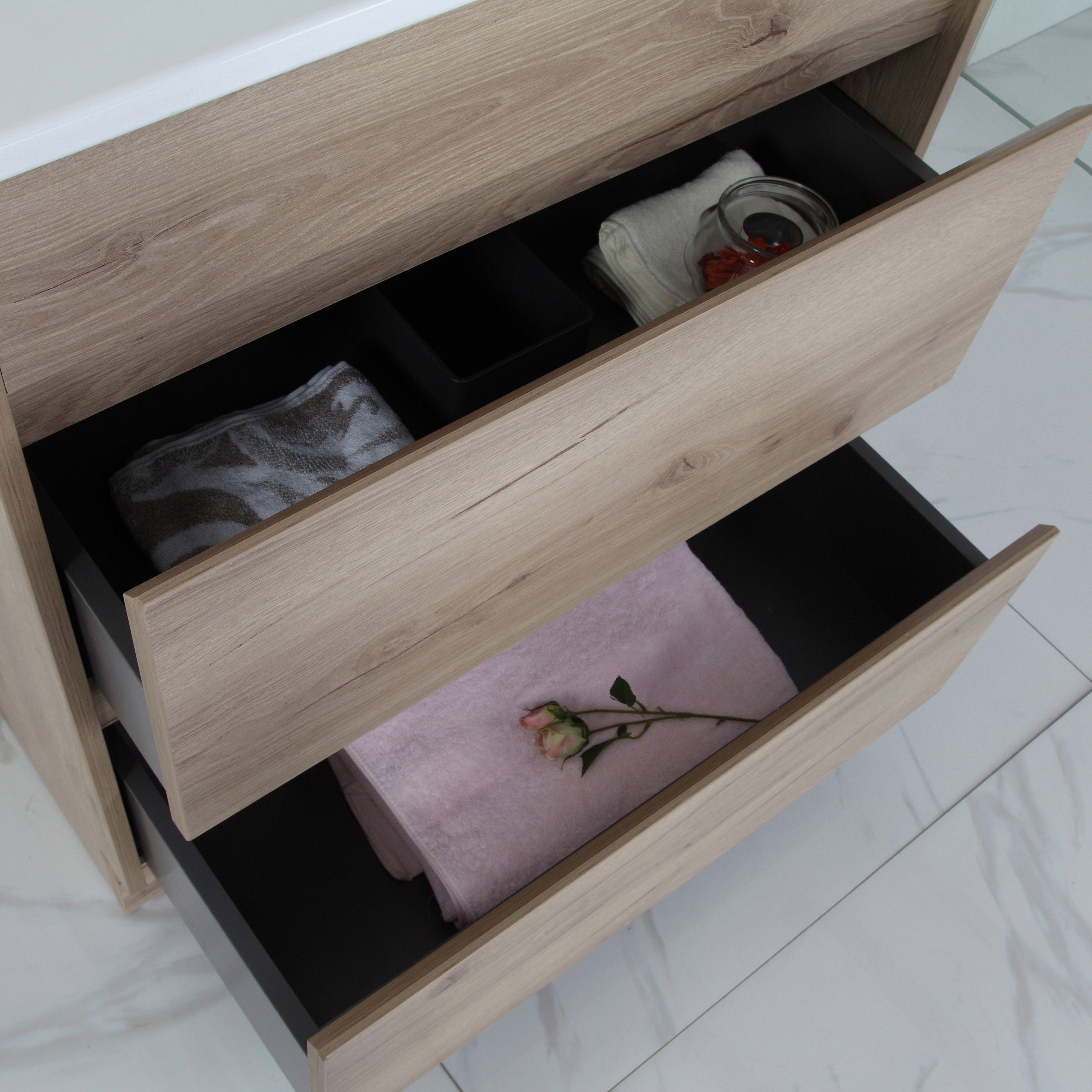 Get the Best MAX MDF Freestanding Vanity in Natural Oak - All Sizes Available