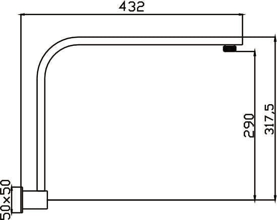 Chrome Eric Shower Arm: Professionally Designed for Easy Installation