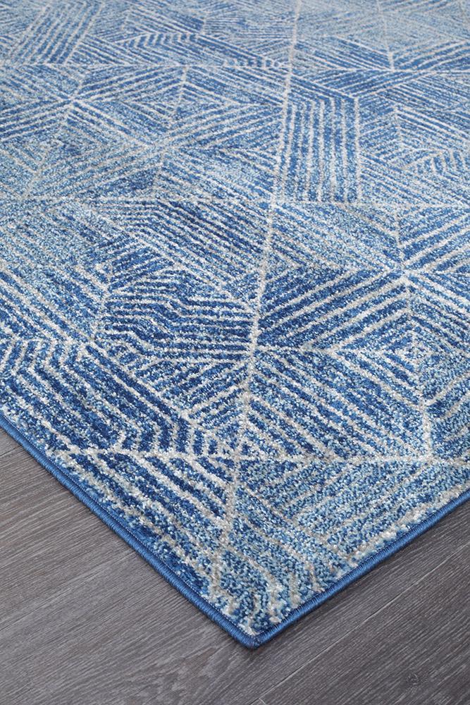 Hot Deal! Oasis Kenza Navy Contemporary Runner Rug