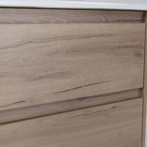 Exclusive MAX MDF Wall Hung Vanity in Natural Oak (All Sizes)