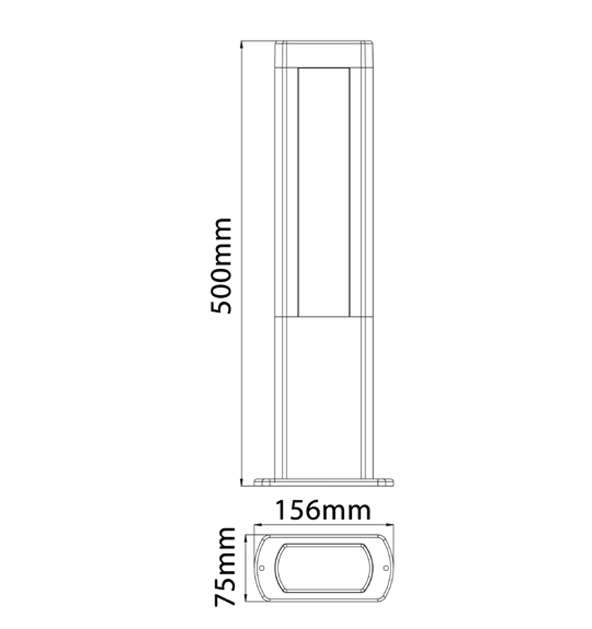 Hot Sale! Matte Black Rectangular LED Surface Mounted Bollard Lights with IP54 Rating