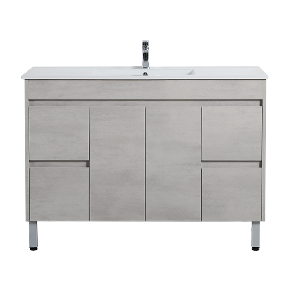 Poseidon Nova 1200mm Plywood Floor Vanity in Concrete Grey