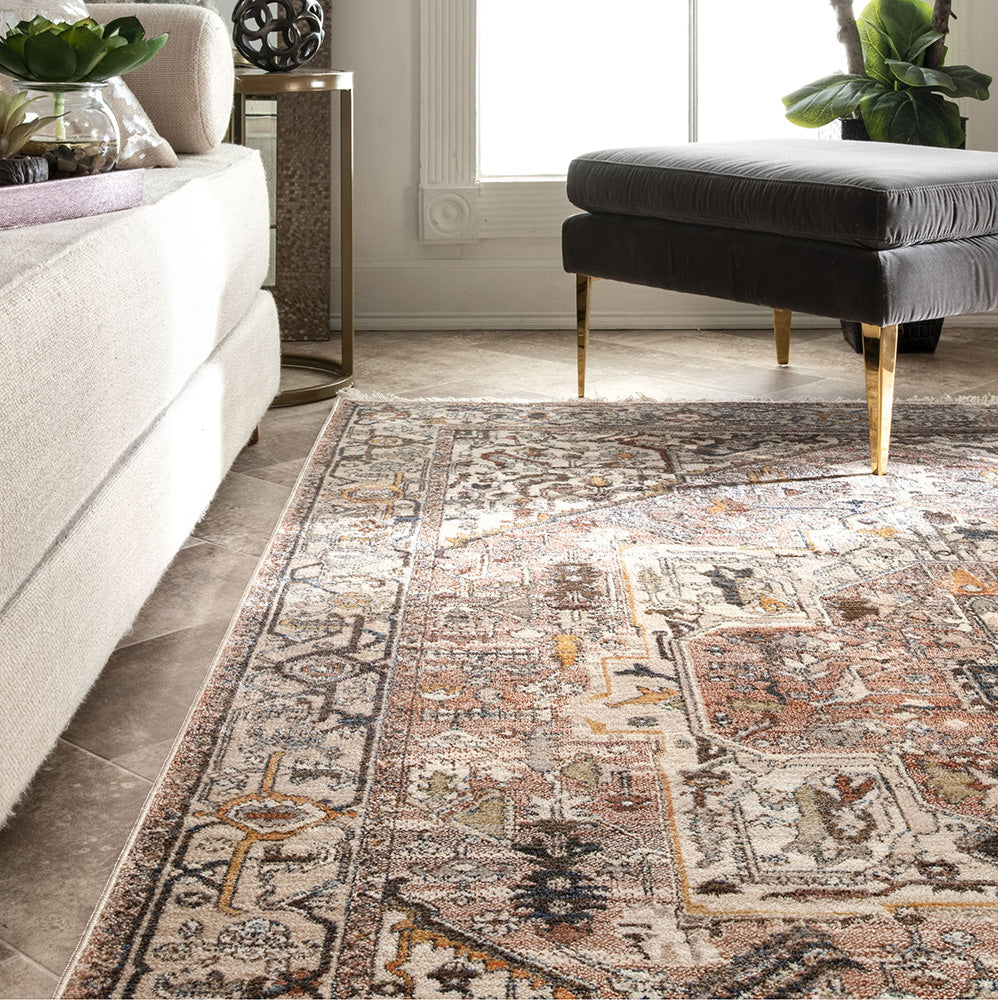 Exclusive Heriz Mushroom Polyester Rug - A Timeless Turkish Masterpiece