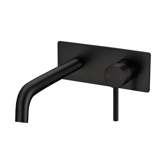 Norico's Premium Pentro Matte Black Wall Mixer with Round Spout - 15-Year Warranty!