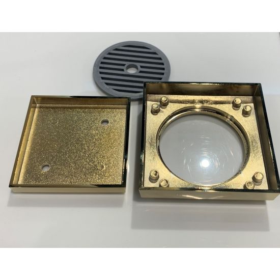 Hot! Matte Gold Smart Tile Insert Floor Waste Shower Drain (90mm Outlet, 115x115mm)