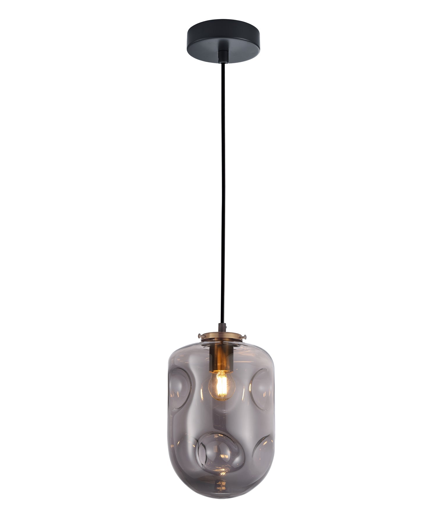 Hot Sale! Interior Oblong Glass Pendant Light with Dimpled Smoked Mirror Effect