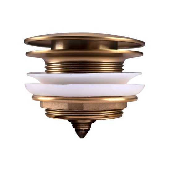 40mm Brushed Yellow Gold Non-Overflow Pop Up Waste for Bathtub
