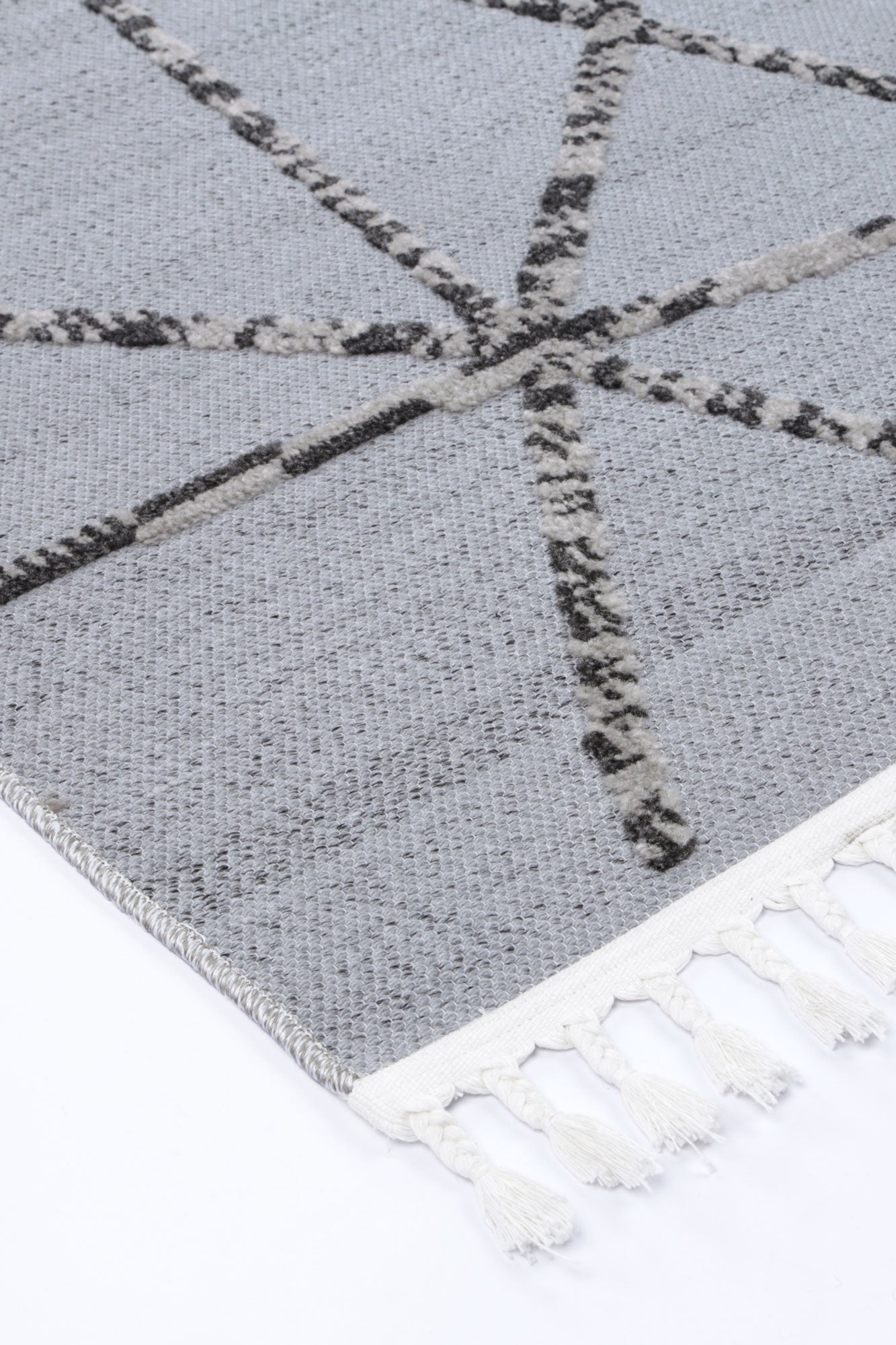Nefeli Grey Anthrasite Geometric Rug - Stylish & Durable