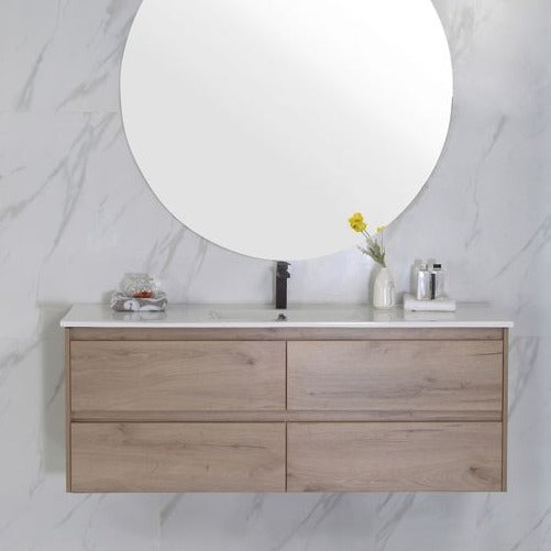 Exclusive MAX MDF Wall Hung Vanity in Natural Oak (All Sizes)