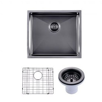 Hot Deal! Durable Gun Metal Grey 1.2mm Stainless Steel Kitchen Sink Set 510x450x230mm