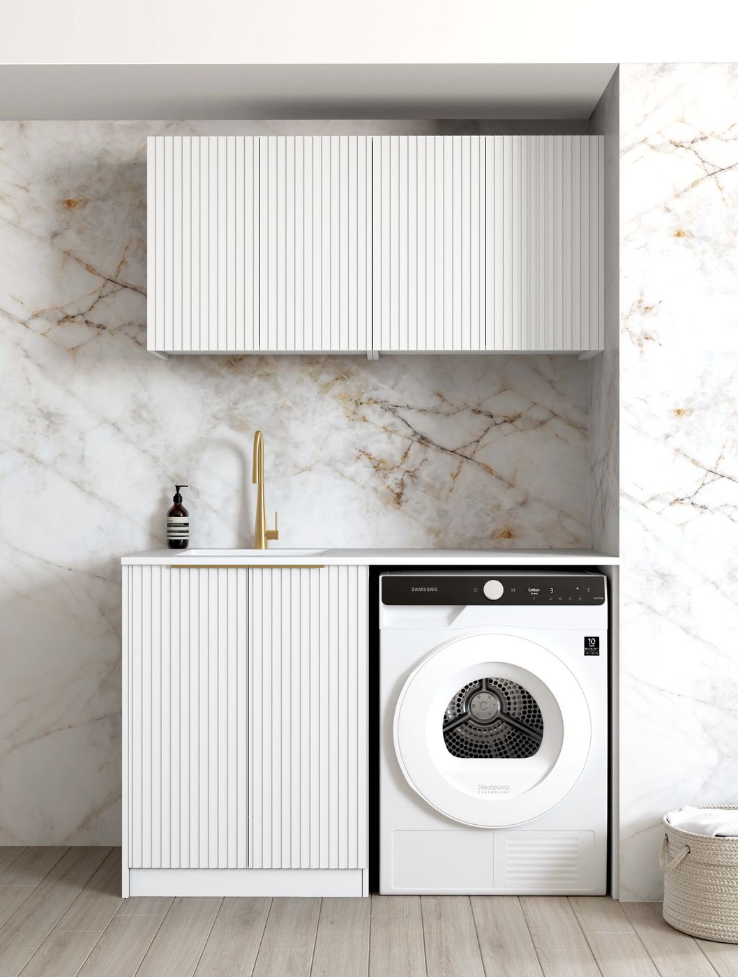 Noosa 1305x600x2100 White Laundry Cabinet Set (Style B)