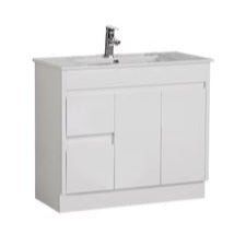 MAYA Free-Standing Slim Vanity in Glossy White, 750/900 Sizes