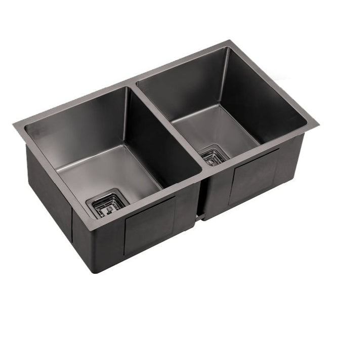 Hot Sale! POS Gun Metal Stainless Steel Double Kitchen Sink 775x450x235