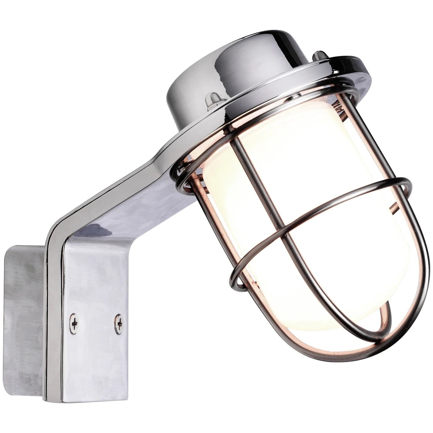 Chrome Marina Bathroom Lighting with Rustic Maritime Design