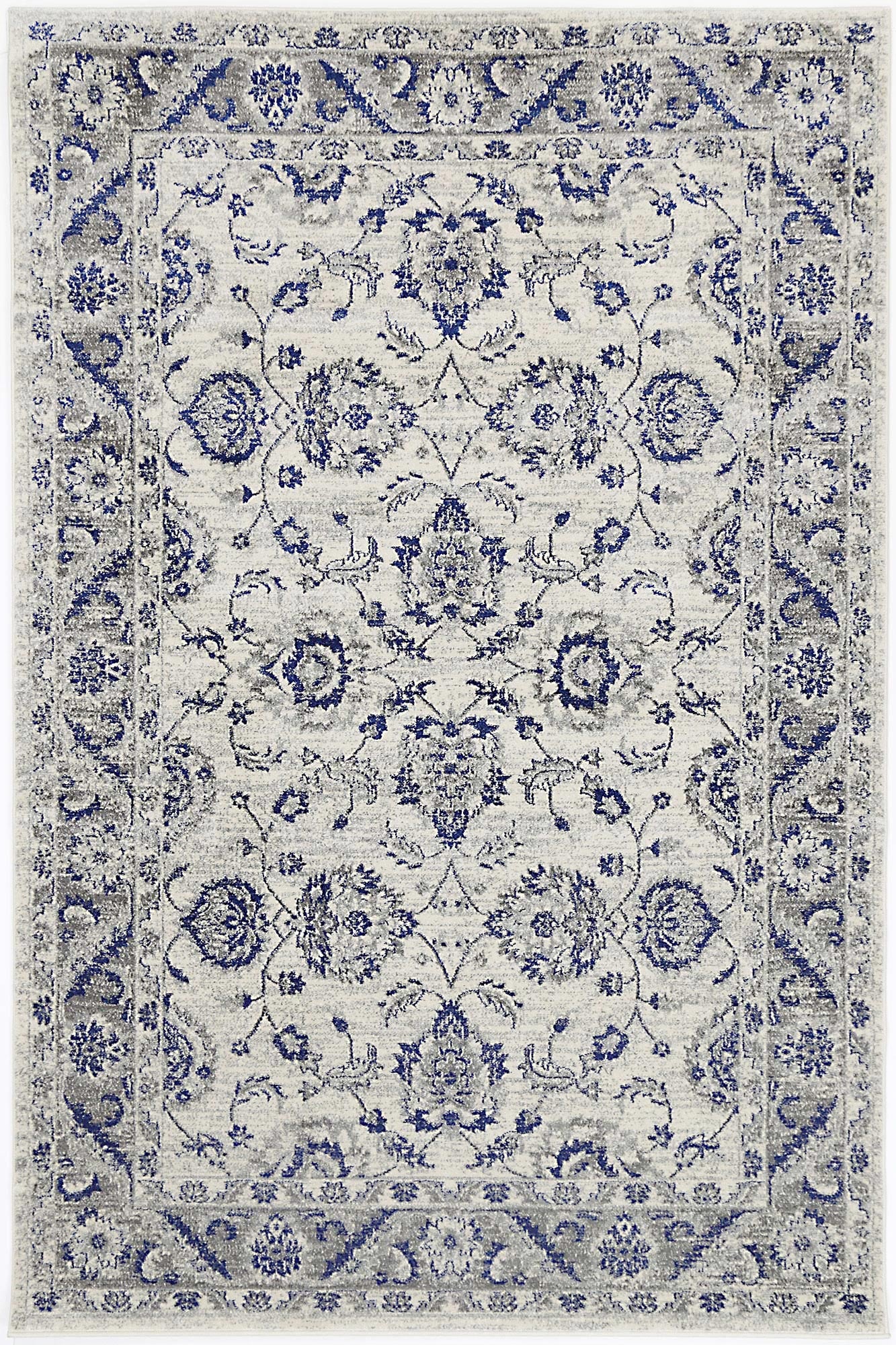 Stunning Cassandra Blue and Ivory Handmade Rug with Timeless Design