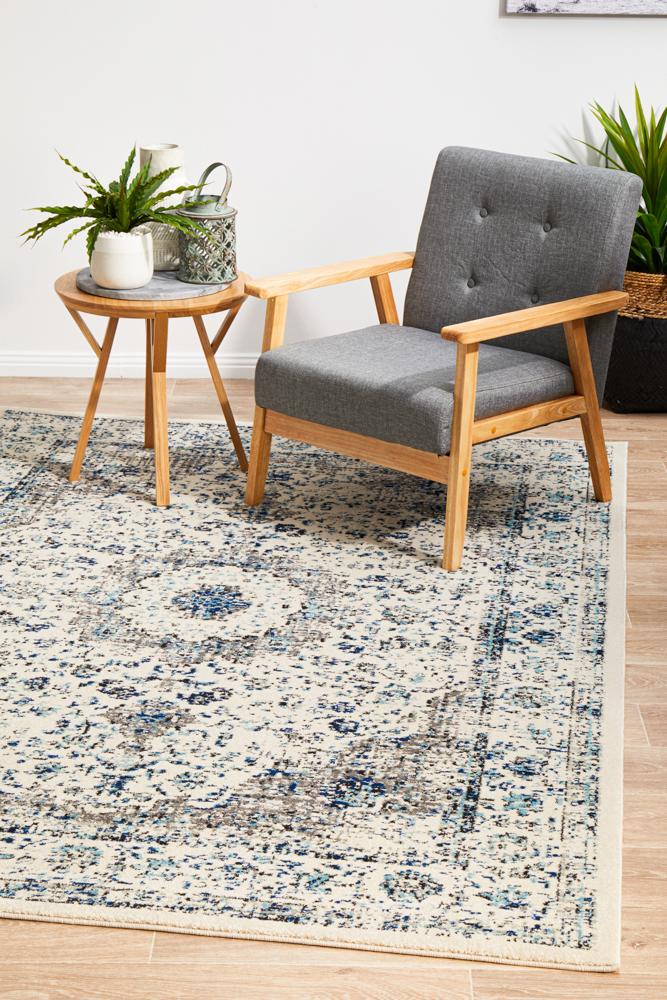 Hot Deal! Transitional Evoke Mist White Polypropylene Rug for Your Home