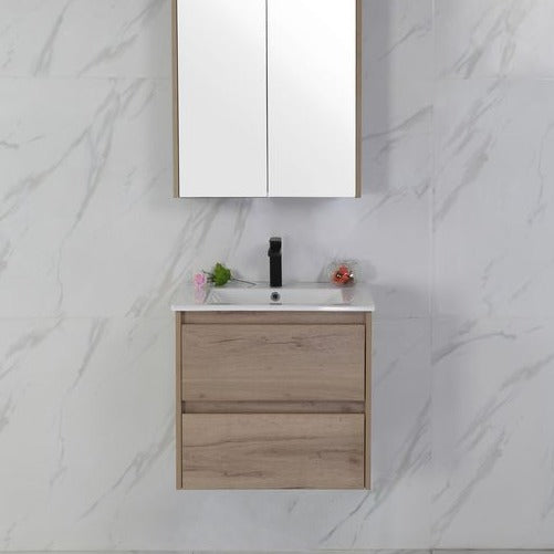 Exclusive MAX MDF Wall Hung Vanity in Natural Oak (All Sizes)
