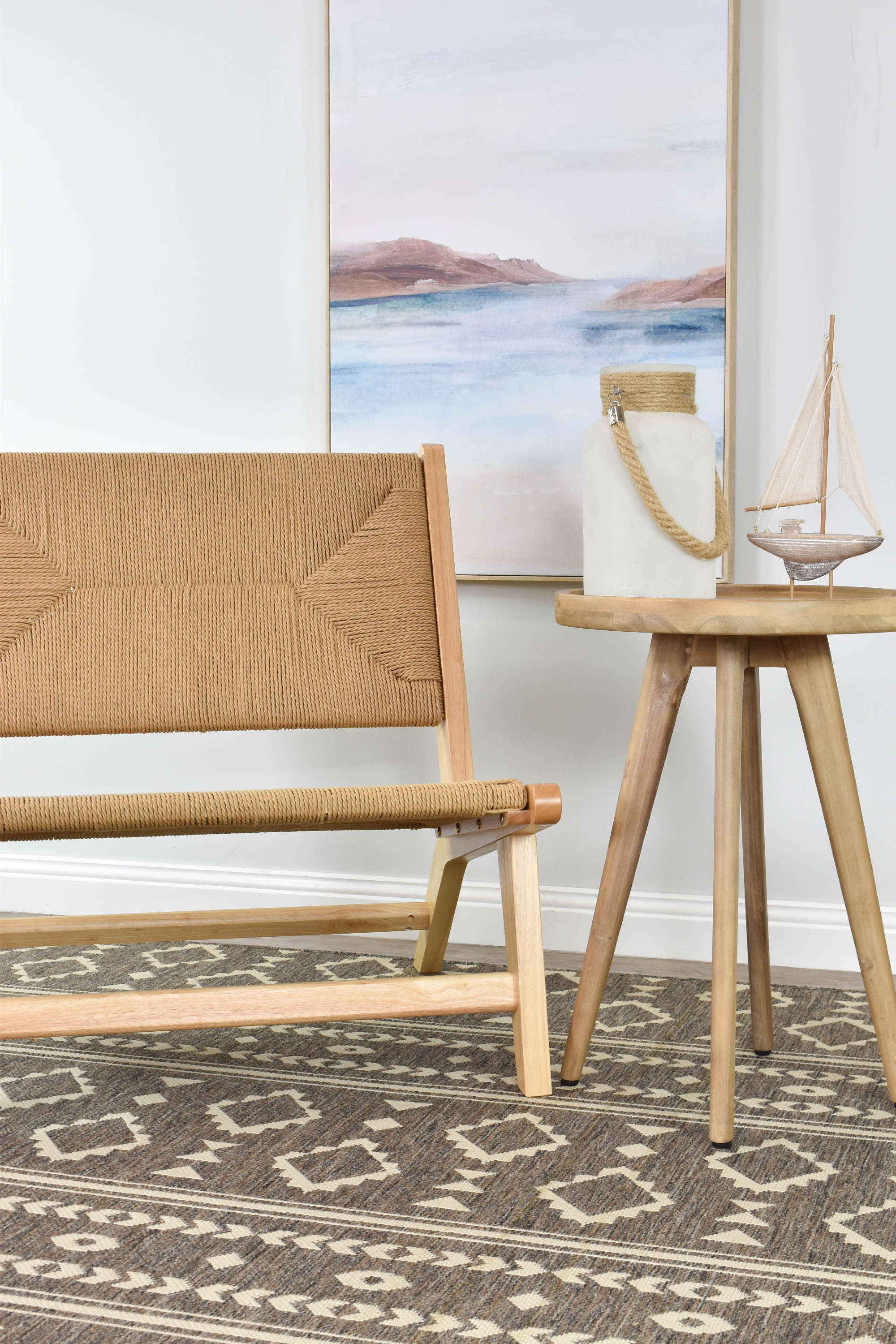 Affordable Alaska Brown Washable Rug - Ideal for Indoors & Outdoors