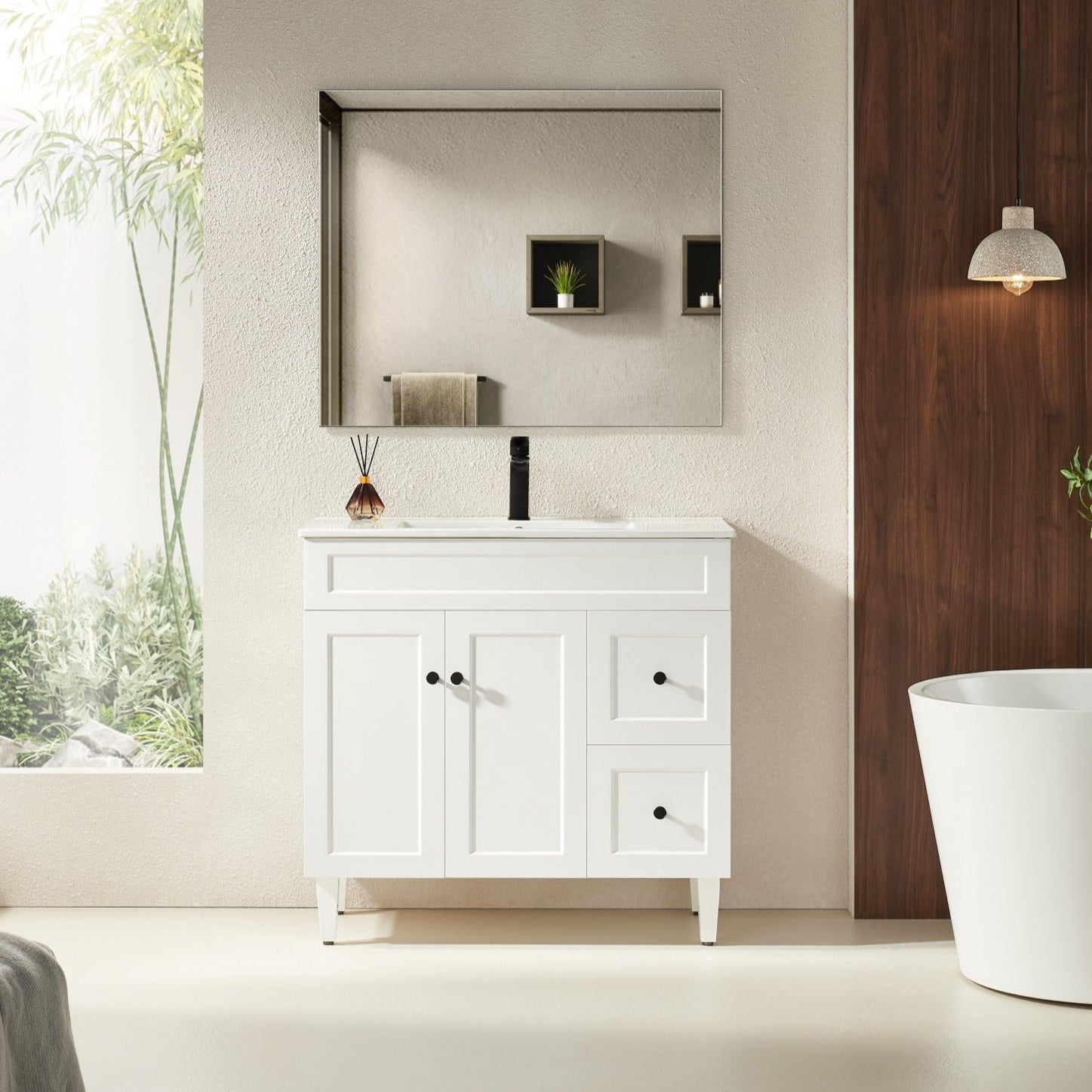 Special Offer! 900mm Harrington Freestanding PVC Vanity in Matte White
